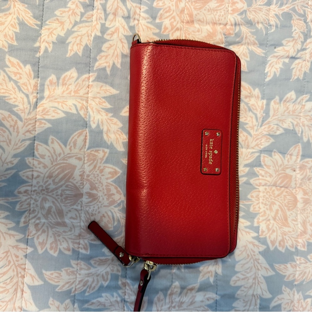 Kate Spade Cherry Red Zip Wallet
